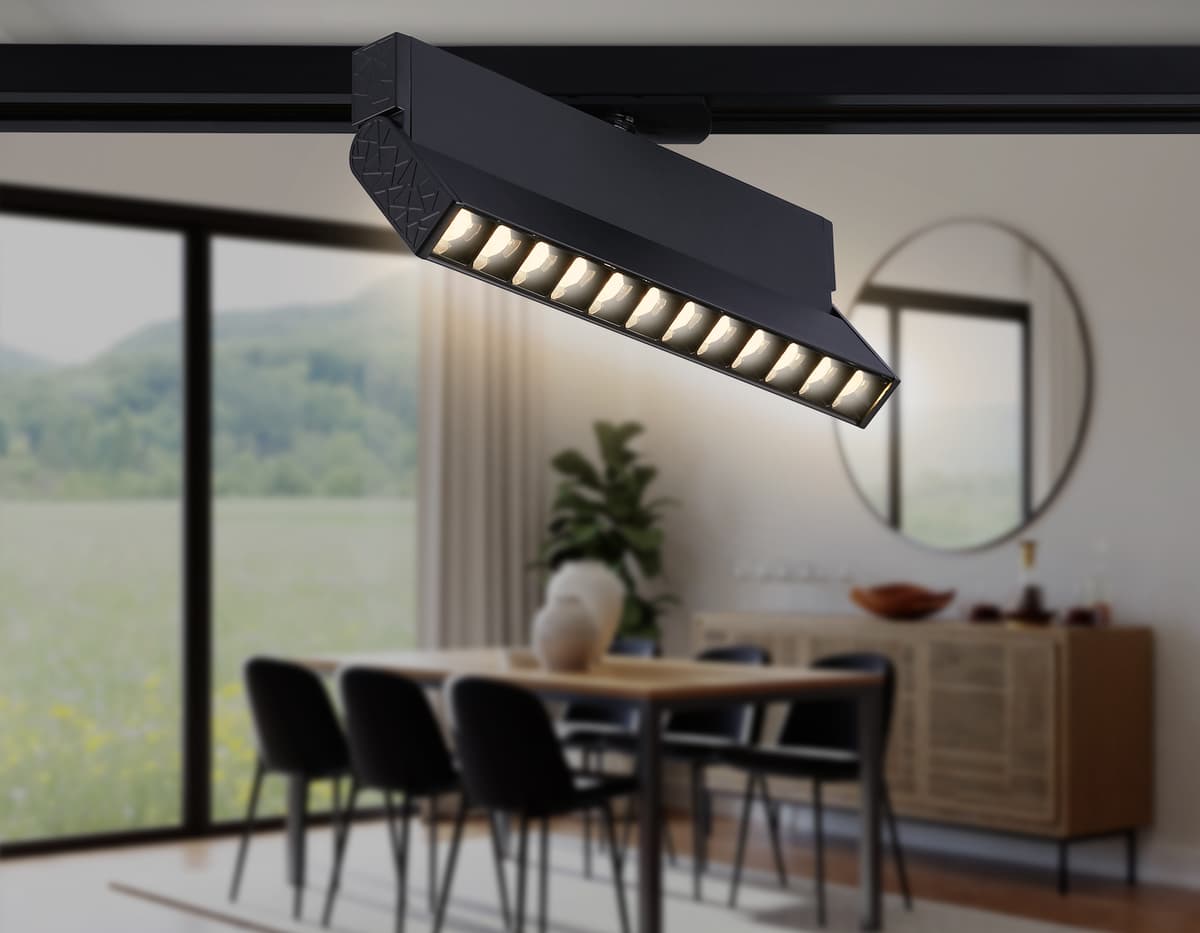 Трековый однофазный светодиодный светильник GL6817 BK черный LED 12W 3000K 24° 230*22*87 Ambrella Light 11