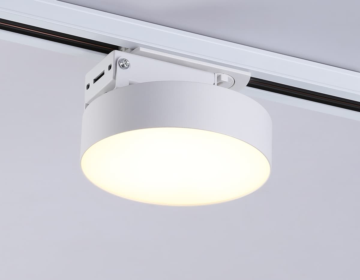 Трековый однофазный светодиодный светильник GL6835 WH белый LED 15W 3000K D115*80 Ambrella Light 12