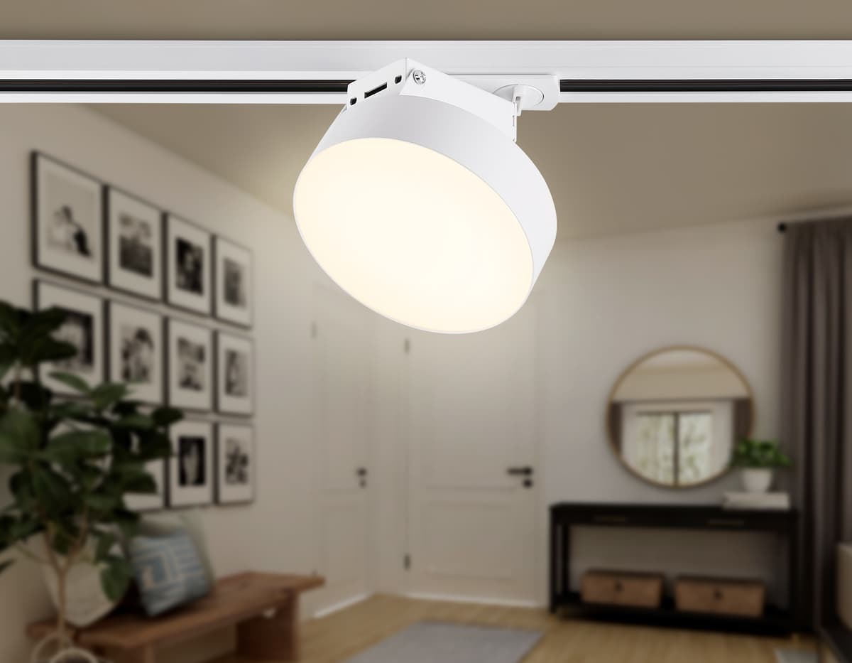 Трековый однофазный светодиодный светильник GL6835 WH белый LED 15W 3000K D115*80 Ambrella Light 9