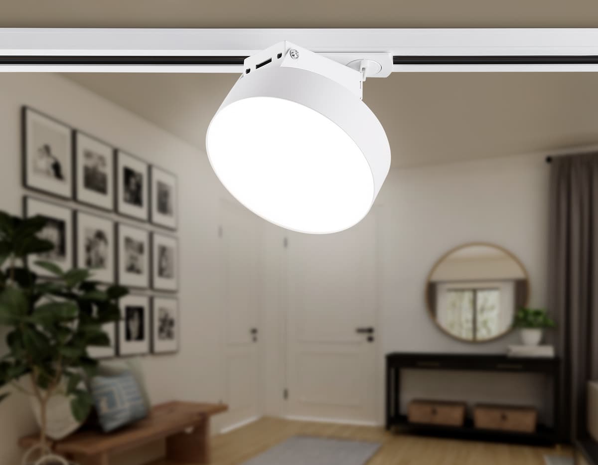 Трековый однофазный светодиодный светильник GL6837 WH белый LED 15W 4200K D115*80 Ambrella Light 10