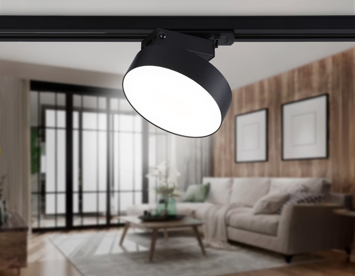 Трековый однофазный светодиодный светильник GL6842 BK черный LED 15W 4200K D115*80 Ambrella Light 10