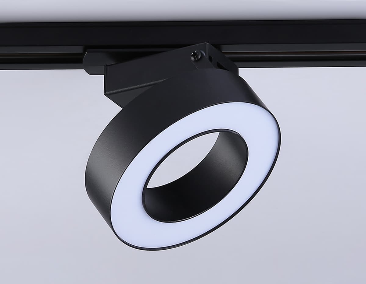Трековый однофазный светодиодный светильник GL6868 BK черный LED 15W 4200K D115*80 Ambrella Light 12