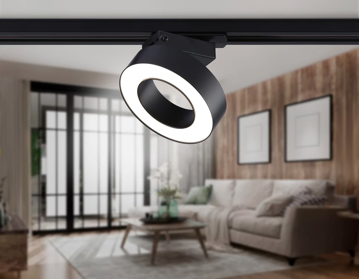 Трековый однофазный светодиодный светильник GL6868 BK черный LED 15W 4200K D115*80 Ambrella Light 9
