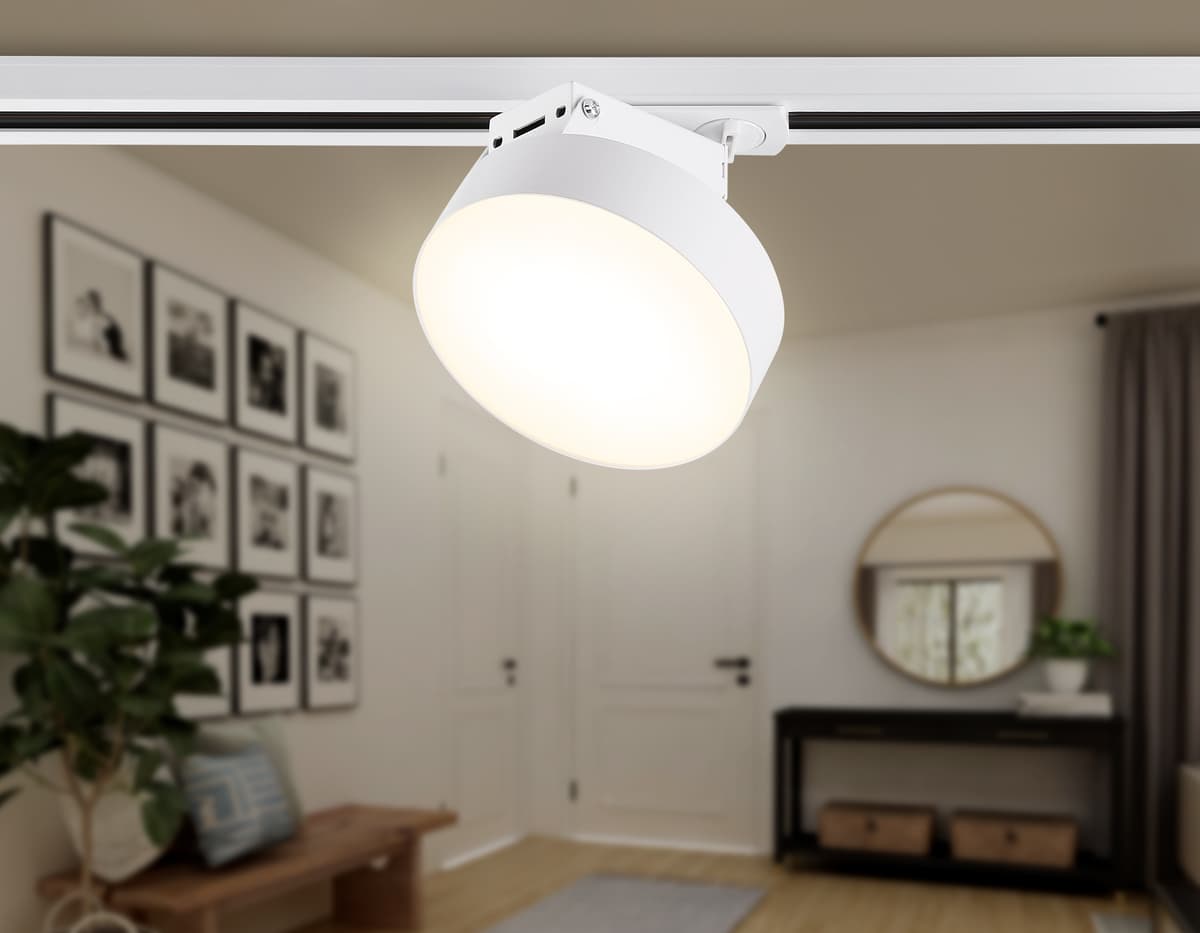 Трековый однофазный светодиодный светильник GL6872 WH белый LED 16W 3000K D115*90 Ambrella Light 10