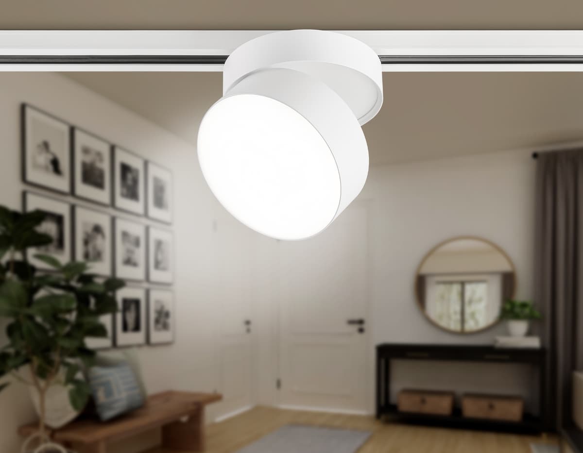 Трековый однофазный светодиодный светильник GL6875 WH белый LED 16W 4200K D115*90 Ambrella Light 10