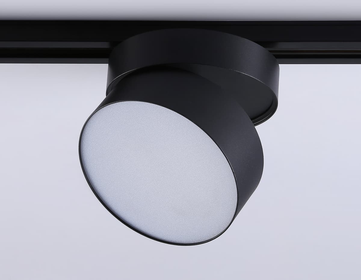 Трековый однофазный светодиодный светильник GL6877 BK черный LED 16W 3000K D115*90 Ambrella Light 12