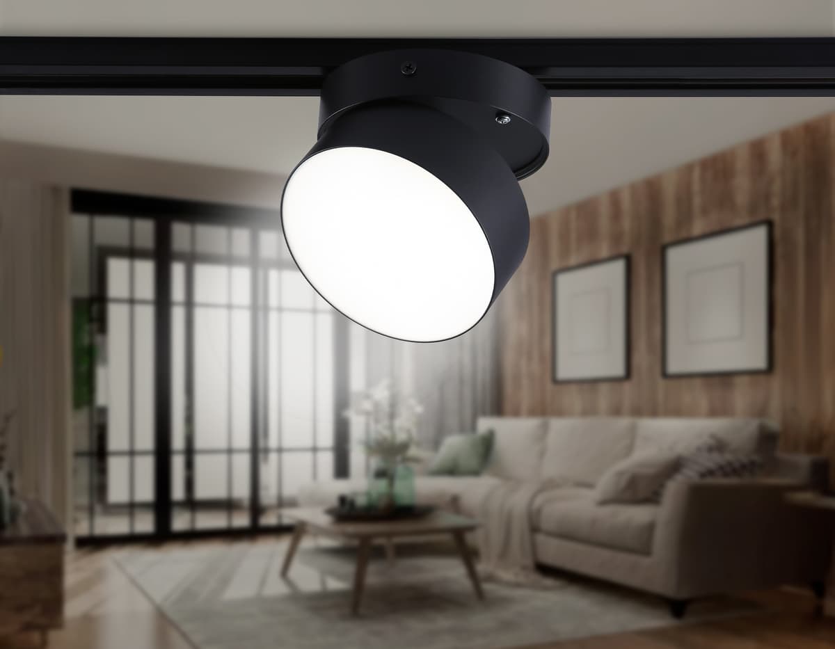 Трековый однофазный светодиодный светильник GL6879 BK черный LED 16W 4200K D115*90 Ambrella Light 8