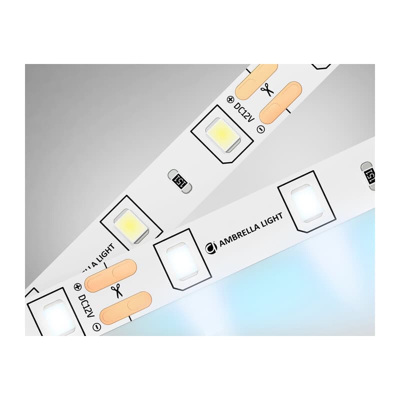 Светодиодная лента Ambrella Light GS1003 2835 60Led /4.8W m/ 12V IP20 6500K 5m/ кратность резки 50mm GS1003 2835 60Led/ 4.8W m/ 12V IP20 6500K/ 5000*8*1.2mm (2 конт.) Ambrella Light 9