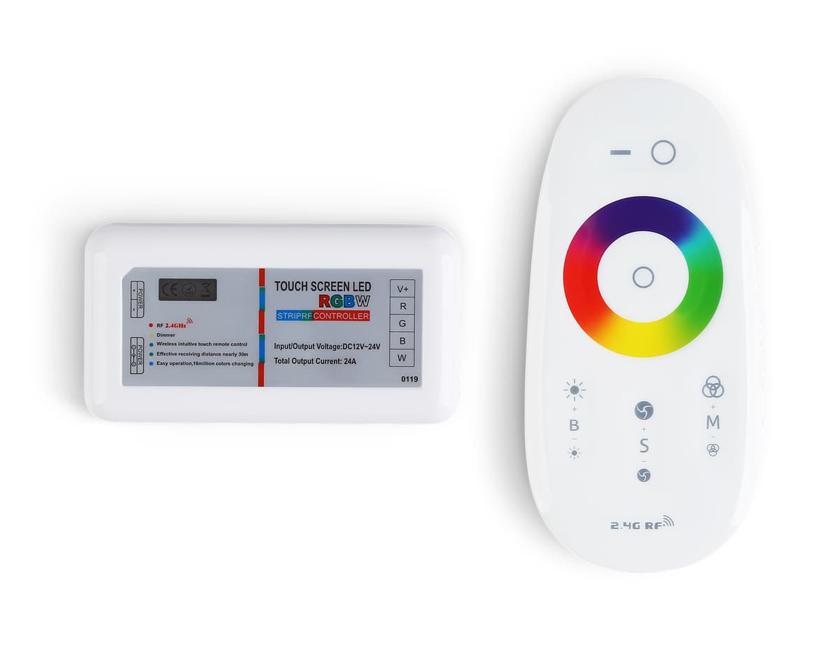Контроллер для светодиодных лент RGB/RGBW с сенсорным радио пультом 2.4G GS11451 GS11451 контроллер RGB/RGBW (RGB 18A 12V 216W/24V 432W/RGBW 24A 12V 288W/24V 576W ПДУ Радио 2.4 AAA) Ambrella Light 6