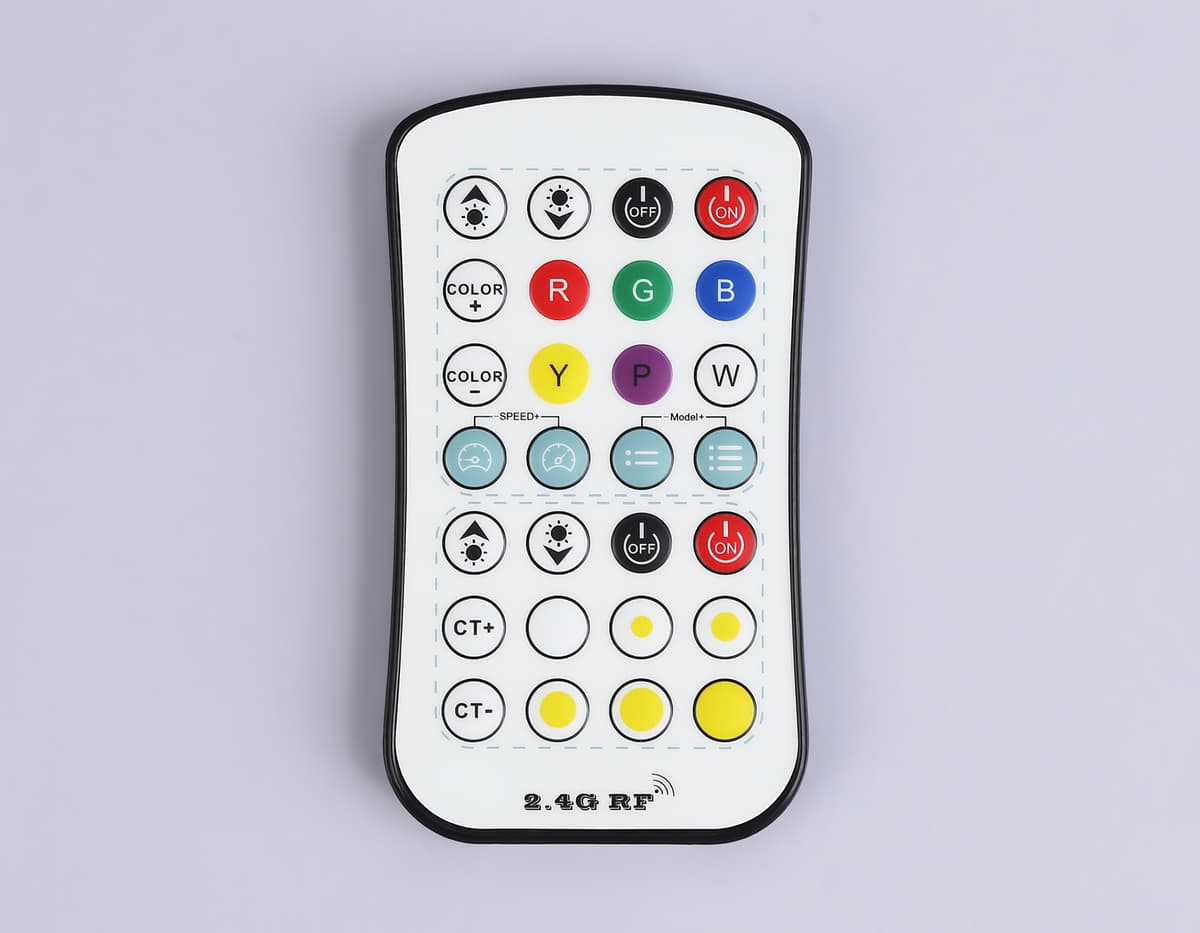 Контроллер для светодиодных лент RGB+CCT c радио пультом 2.4G GS11501 GS11501 контроллер RGB+CCT 12A 12V 144W/ 24V 288W (ПДУ Радио 2.4G CR2025) Ambrella Light 7