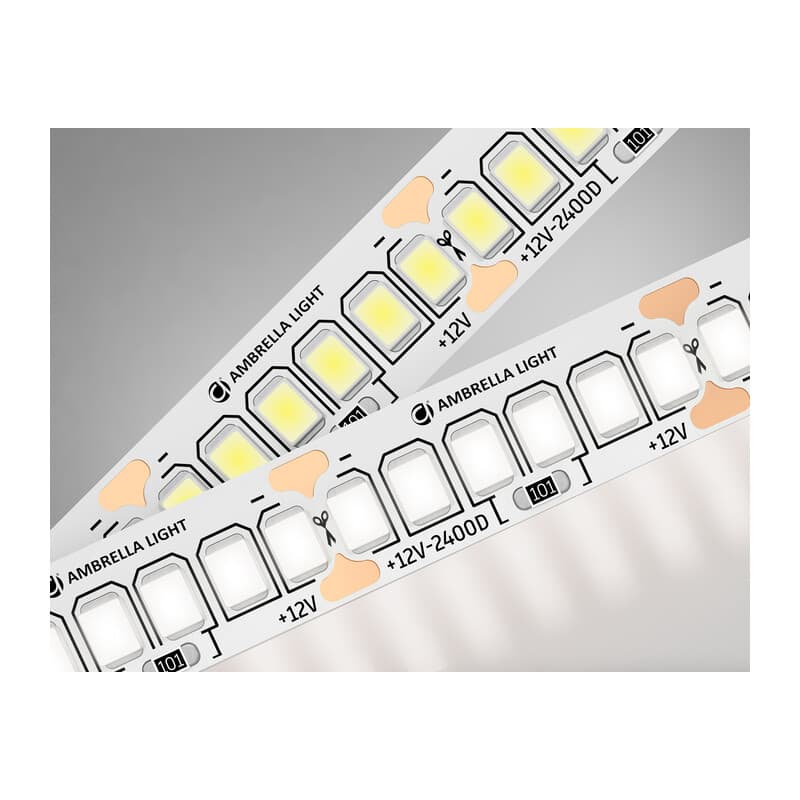 Светодиодная лента Ambrella Light GS1402 2835 240Led /17W m/ 12V IP20 4500K 5m/кратность резки 25mm GS1402 2835 240Led/ 17W m/ 12V IP20 4500K/ 5000*10*1.2mm (2 конт.) Ambrella Light 9