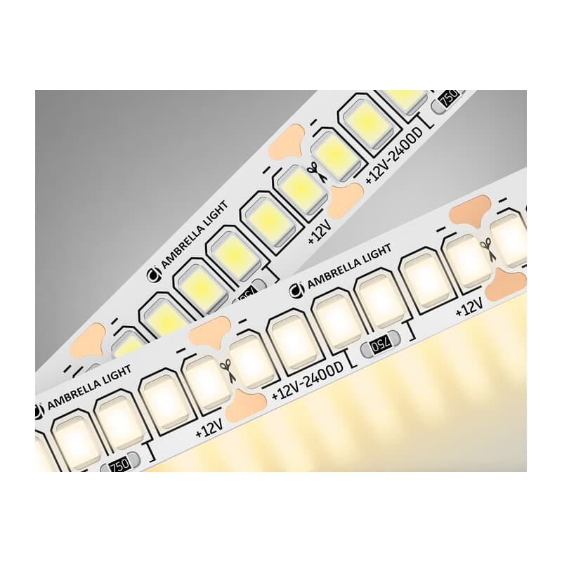 Светодиодная лента Ambrella Light GS1501 2835 240Led /19.2W m/12V IP20 3000K 5m/кратность резки 25mm GS1501 2835 240Led/ 19.2W m/ 12V IP20 3000K/ 5000*10*1.2mm (2 конт.) Ambrella Light 9