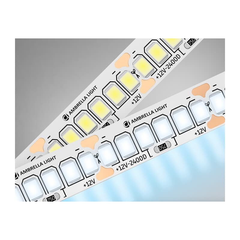 Светодиодная лента Ambrella Light GS1503 2835 240Led /19.2W m/12V IP20 6500K 5m/кратность резки 25mm GS1503 2835 240Led/ 19.2W m/ 12V IP20 6500K/ 5000*10*1.2mm (2 конт.) Ambrella Light 9