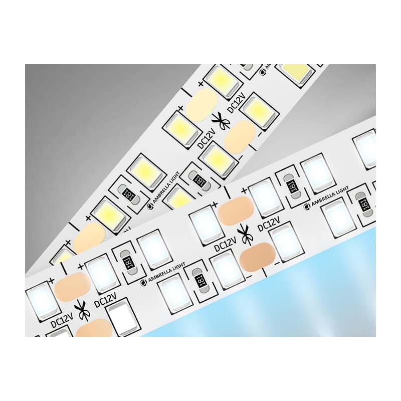 Светодиодная лента двухрядная Ambrella Light GS1603 2835 240Led /19.2W m/ 12V IP20 6500K 5m GS1603 2835 240Led/ 19.2W m/ 12V IP20 6500K/ 5000*14*1.2mm (2 конт.) Ambrella Light 9