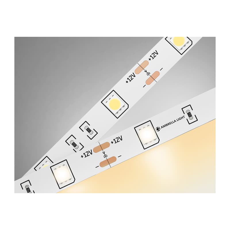 Светодиодная лента Ambrella Light GS1801 5050 30Led /7.2W m/ 12V IP20 3000K 5m GS1801 5050 30Led/ 7.2W m/ 12V IP20 3000K/ 5000*10*1.87mm (2 конт.) Ambrella Light 9