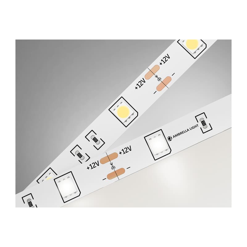 Светодиодная лента Ambrella Light GS1802 5050 30Led /7.2W m/ 12V IP20 4500K 5m GS1802 5050 30Led/ 7.2W m/ 12V IP20 4500K/ 5000*10*1.87mm (2 конт.) Ambrella Light 9