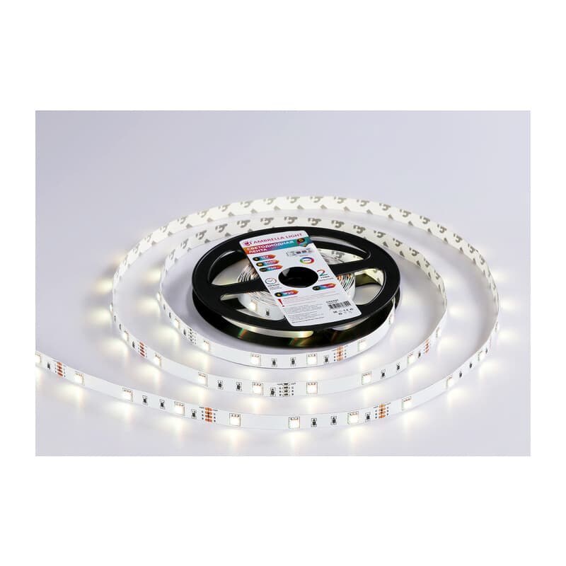 Светодиодная лента RGB Ambrella Light GS2201 5050 30Led /7.2W m/ 12V IP20 RGB 5m GS2201 5050 30Led/ 7.2W m/ 12V IP20 RGB /5000*10*1.87mm (4 конт.) Ambrella Light 11