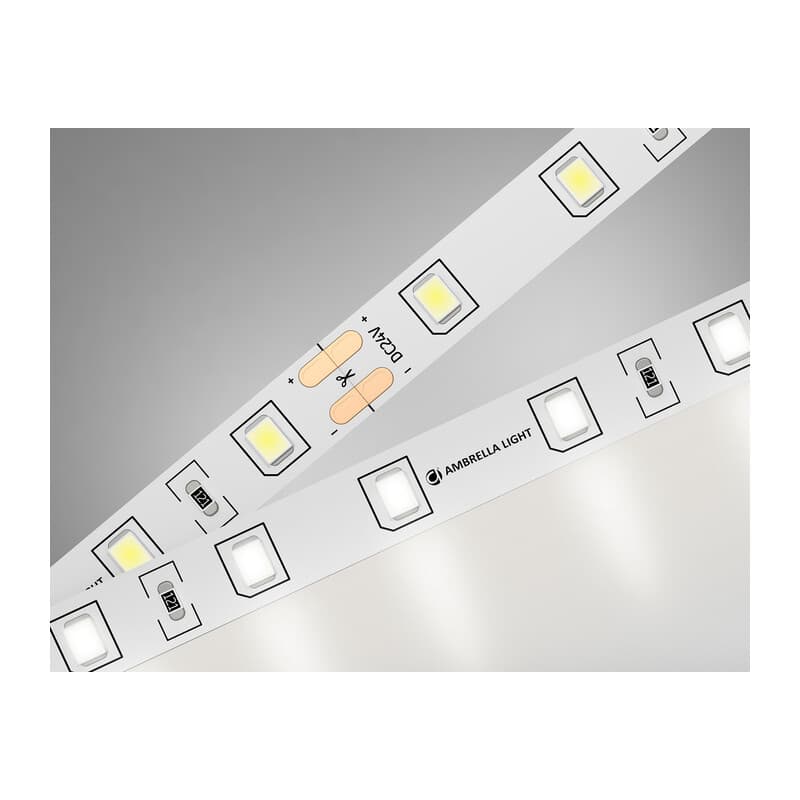 Светодиодная лента Ambrella Light GS3002 2835 60Led /6W m/ 24V IP20 4500K 5m GS3002 2835 60Led/ 6W m/ 24V IP20 4500K/ 5000*8*1.2mm (2 конт.) Ambrella Light 9