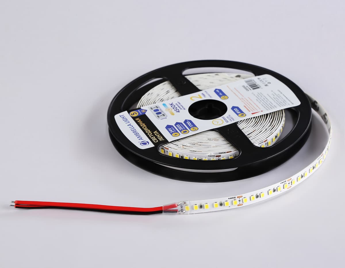 Светодиодная лента Ambrella Light GS3202 2835 180Led /14.4W m/ 24V IP20 4500K 5m GS3202 2835 180Led/ 14.4W m/ 24V IP20 4500K/ 5000*8*1.2mm (2 конт.) Ambrella Light 16