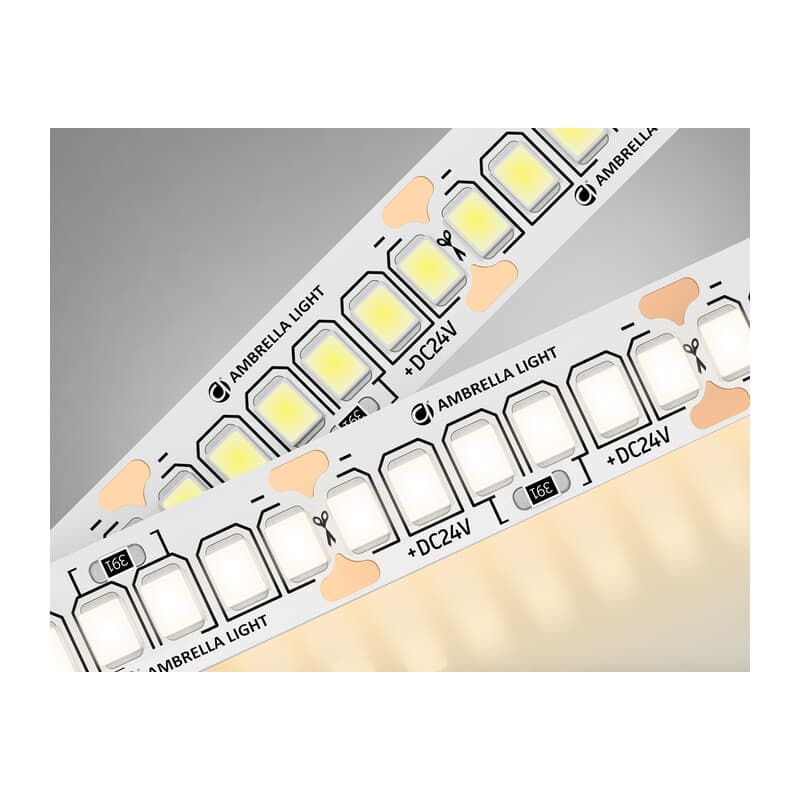 Светодиодная лента Ambrella Light GS3301 2835 240Led /18W m/ 24V IP20 3000K 5m GS3301 2835 240Led/ 18W m/ 24V IP20 3000K/ 5000*10*1.2mm (2 конт.) Ambrella Light 9