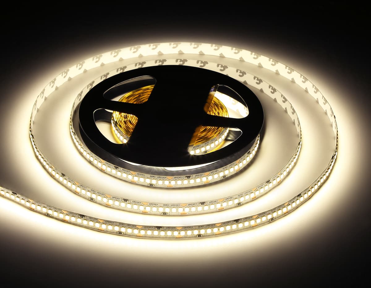 Светодиодная лента Ambrella Light GS3302 2835 240Led /18W m/ 24V IP20 4500K 5m GS3302 2835 240Led/ 18W m/ 24V IP20 4500K/ 5000*10*1.2mm (2 конт.) Ambrella Light 17