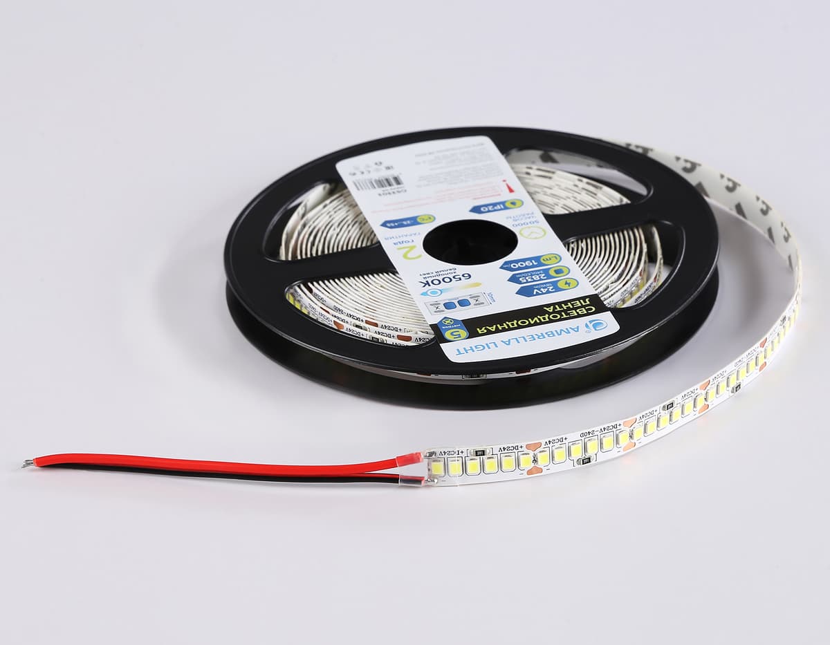 Светодиодная лента Ambrella Light GS3303 2835 240Led /18W m/ 24V IP20 6500K 5m GS3303 2835 240Led/ 18W m/ 24V IP20 6500K/ 5000*10*1.2mm (2 конт.) Ambrella Light 16