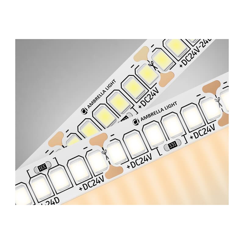 Светодиодная лента Ambrella Light GS3401 2835 240Led /20W m/ 24V IP20 3000K 5m GS3401 2835 240Led/ 20W m/ 24V IP20 3000K/ 5000*10*1.2mm (2 конт.) Ambrella Light 9