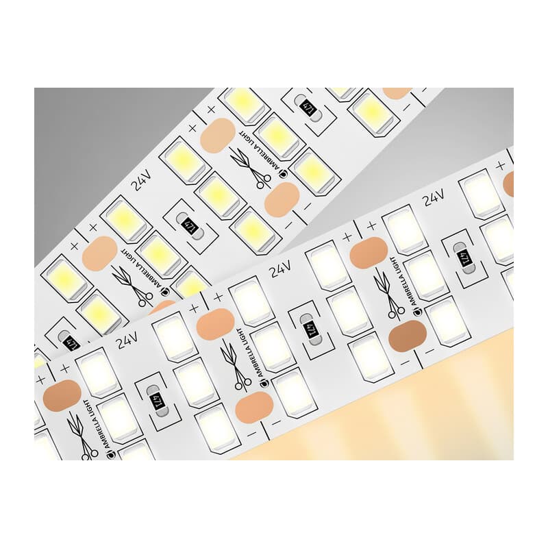Светодиодная лента трехрядная Ambrella Light GS3901 2835 324Led /26W m/ 24V IP20 3000K 5m GS3901 2835 324Led/ 26W m/ 24V IP20 3000K/ 5000*18*1.2mm (2 конт.) Ambrella Light 9