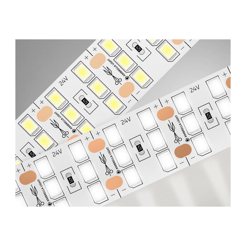 Светодиодная лента трехрядная Ambrella Light GS3902 2835 324Led /26W m/ 24V IP20 4500K 5m GS3902 2835 324Led/ 26W m/ 24V IP20 4500K/ 5000*18*1.2mm (2 конт.) Ambrella Light 9