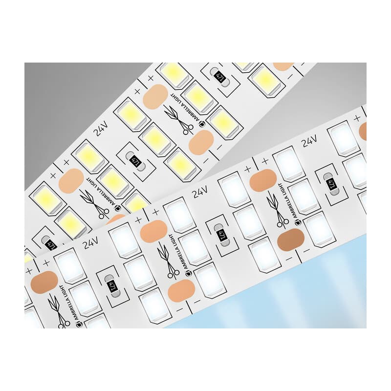 Светодиодная лента трехрядная Ambrella Light GS3903 2835 324Led /26W m/ 24V IP20 6500K 5m GS3903 2835 324Led/ 26W m/ 24V IP20 6500K/ 5000*18*1.2mm (2 конт.) Ambrella Light 9