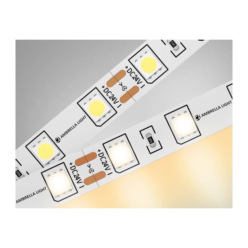 Светодиодная лента Ambrella Light GS4001 5050 60Led /14.4W m/ 24V IP20 3000K 5m GS4001 5050 60Led/ 14.4W m/ 24V IP20 3000K/ 5000*10*1.87mm (2 конт.) Ambrella Light 9