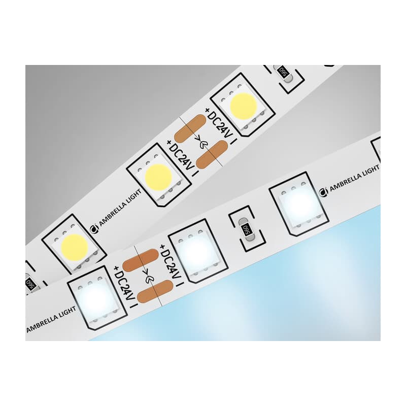 Светодиодная лента Ambrella Light GS4003 5050 60Led /14.4W m/ 24V IP20 6500K 5m GS4003 5050 60Led/ 14.4W m/ 24V IP20 6500K/ 5000*10*1.87mm (2 конт.) Ambrella Light 9