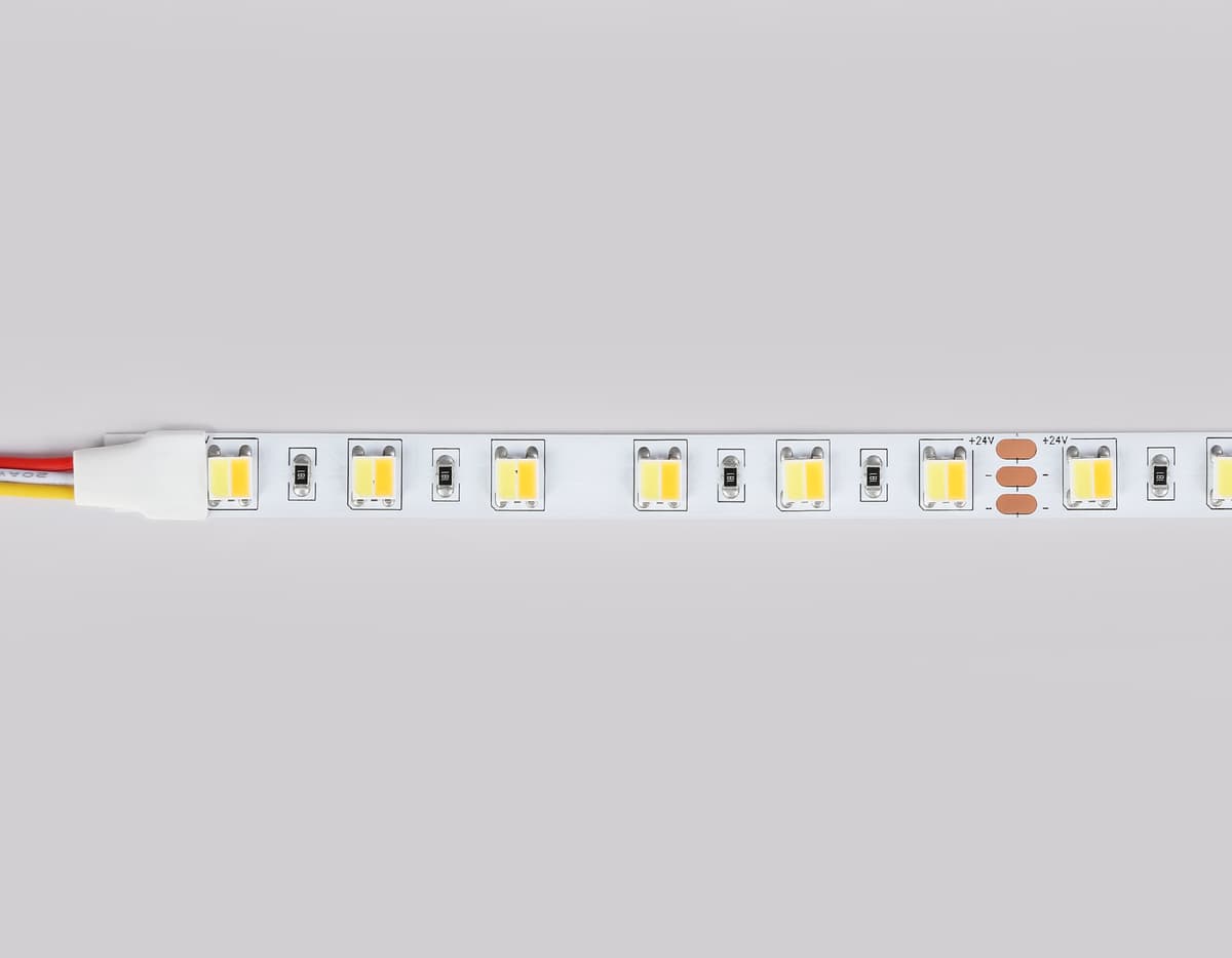 Светодиодная лента с регулировкой температуры света GS4101 5050 60Led /14W m/ 24V IP20 CCT 3000-6500 GS4101 5050 60Led/ 14W m/ 24V IP20 CCT 3000-6500K/ 5000*10*1.87mm (3 конт.) Ambrella Light 21
