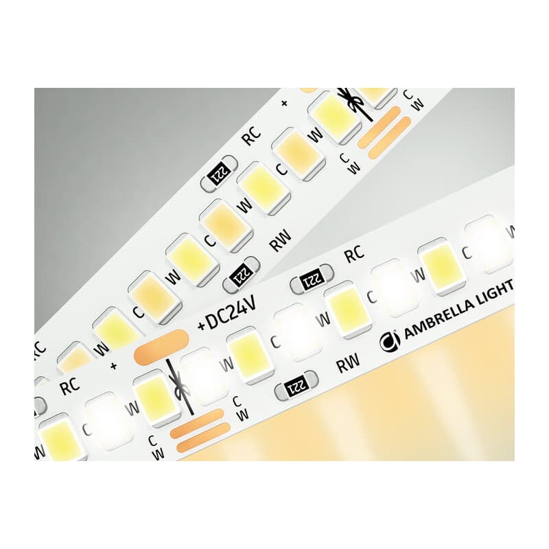Светодиодная лента с регулировкой температуры света GS4151 2835 240Led /18W m/ 24V IP20 CCT 3000-650 GS4151 2835 240Led/ 18W m/ 24V IP20 CCT 3000-6500K/5000*10*1.2mm (3 конт.) Ambrella Light 10