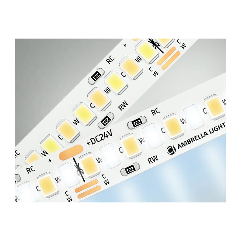 Светодиодная лента с регулировкой температуры света GS4151 2835 240Led /18W m/ 24V IP20 CCT 3000-650 GS4151 2835 240Led/ 18W m/ 24V IP20 CCT 3000-6500K/5000*10*1.2mm (3 конт.) Ambrella Light 11