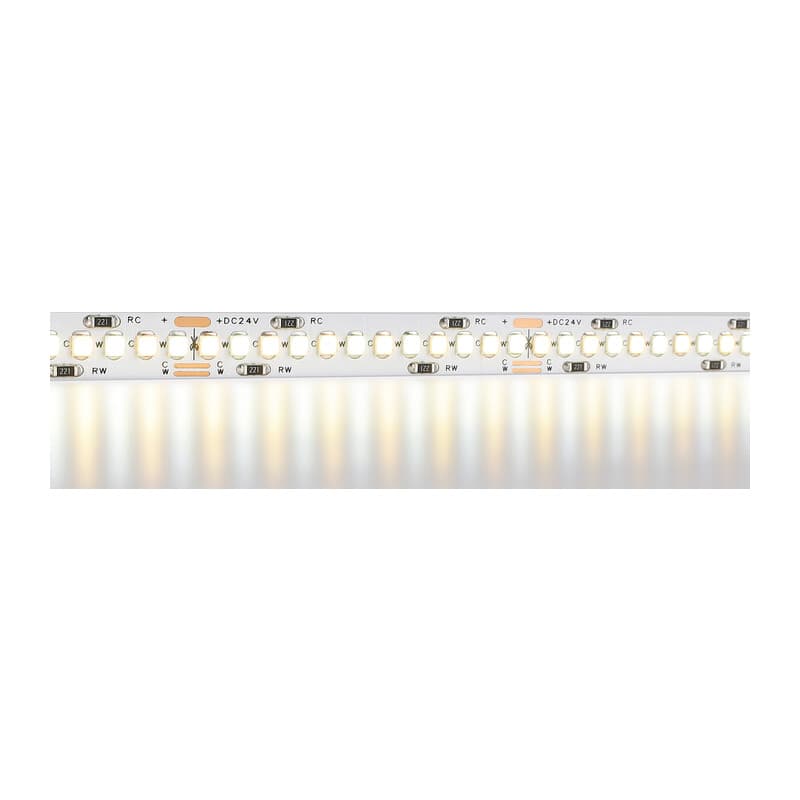Светодиодная лента с регулировкой температуры света GS4151 2835 240Led /18W m/ 24V IP20 CCT 3000-650 GS4151 2835 240Led/ 18W m/ 24V IP20 CCT 3000-6500K/5000*10*1.2mm (3 конт.) Ambrella Light 12