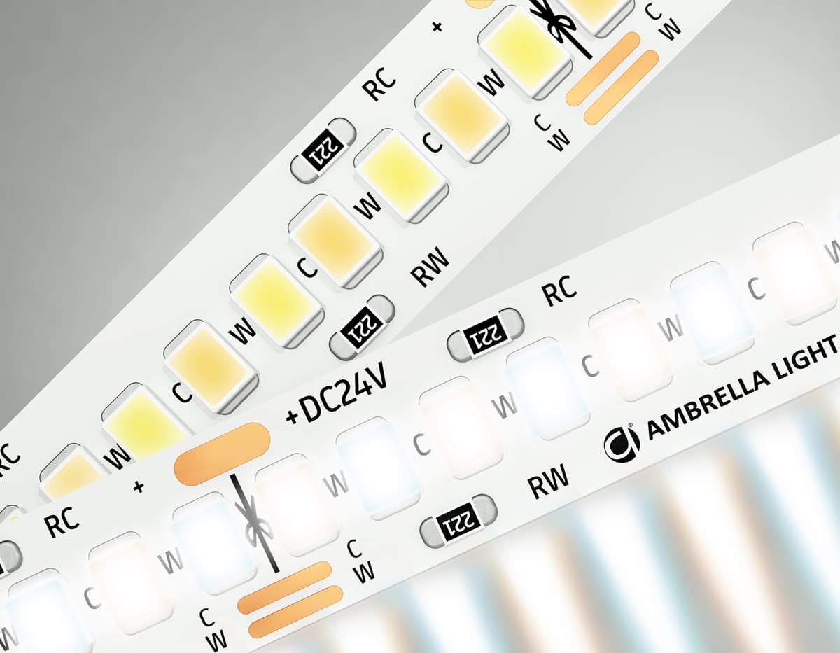 Светодиодная лента с регулировкой температуры света GS4151 2835 240Led /18W m/ 24V IP20 CCT 3000-650 GS4151 2835 240Led/ 18W m/ 24V IP20 CCT 3000-6500K/5000*10*1.2mm (3 конт.) Ambrella Light 14