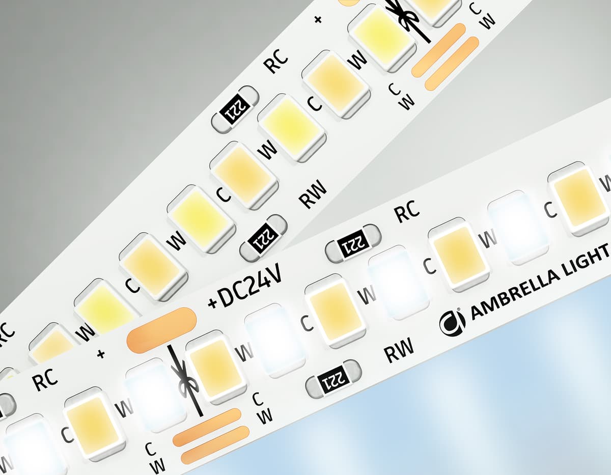 Светодиодная лента с регулировкой температуры света GS4151 2835 240Led /18W m/ 24V IP20 CCT 3000-650 GS4151 2835 240Led/ 18W m/ 24V IP20 CCT 3000-6500K/5000*10*1.2mm (3 конт.) Ambrella Light 16