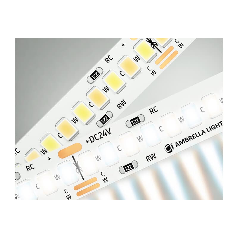 Светодиодная лента с регулировкой температуры света GS4151 2835 240Led /18W m/ 24V IP20 CCT 3000-650 GS4151 2835 240Led/ 18W m/ 24V IP20 CCT 3000-6500K/5000*10*1.2mm (3 конт.) Ambrella Light 9