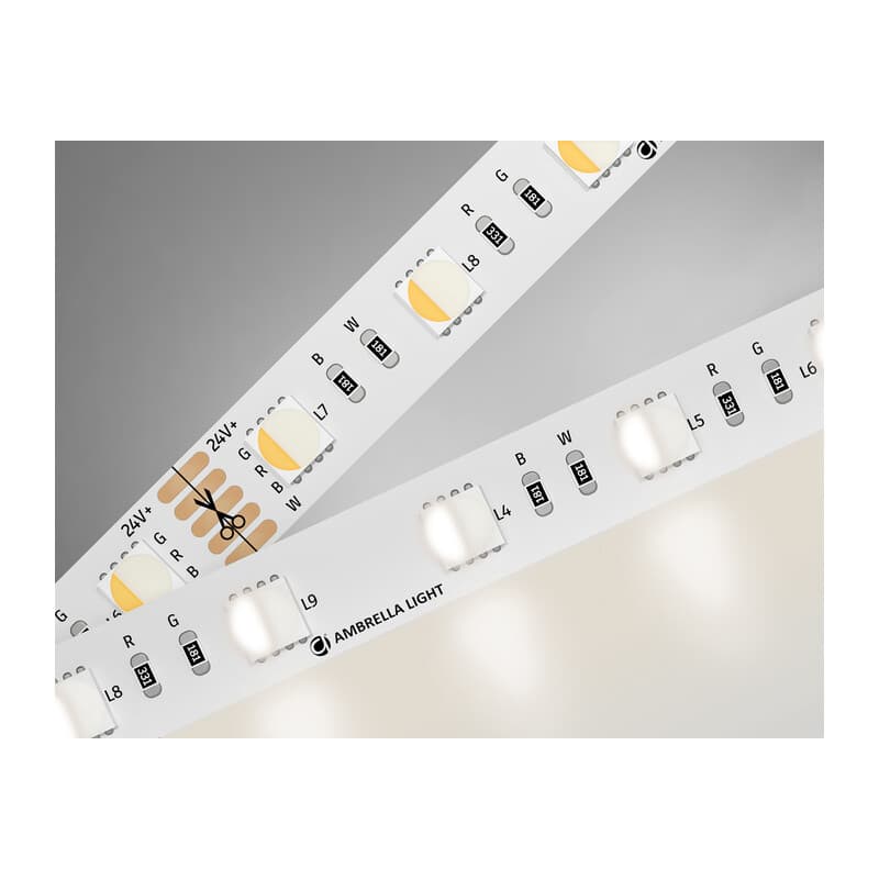 Светодиодная лента RGB с дневным белым светом GS4402 5050 60Led /10W m/ 24V IP20 RGBW+4500K 5m GS4402 5050 60Led /10W m/ 24V IP20 RGBW+4500K/ 5000*10*1.87mm (5 конт.) Ambrella Light 10