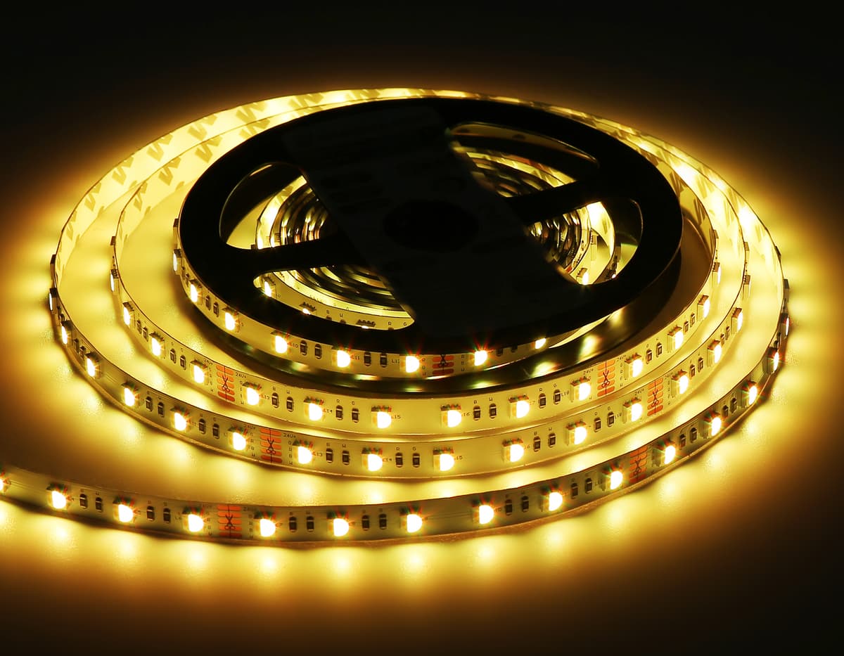 Светодиодная лента RGB с дневным белым светом GS4402 5050 60Led /10W m/ 24V IP20 RGBW+4500K 5m GS4402 5050 60Led /10W m/ 24V IP20 RGBW+4500K/ 5000*10*1.87mm (5 конт.) Ambrella Light 21
