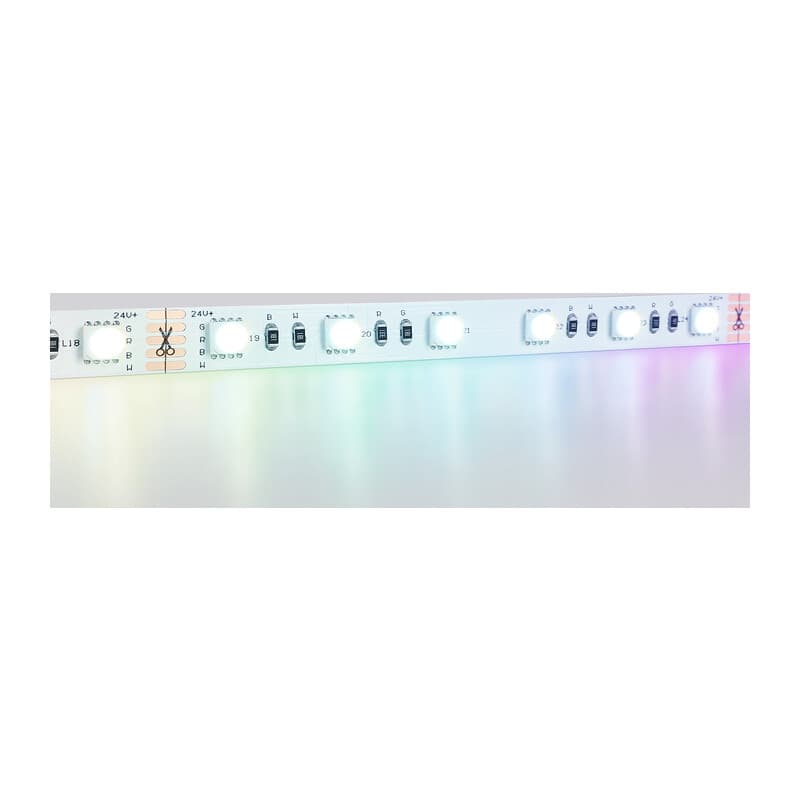 Светодиодная лента RGB с холодным белым светом GS4403 5050 60Led /10W m/ 24V IP20 RGBW+6500K 5m GS4403 5050 60Led/ 10W m/ 24V IP20 RGBW+6500K/ 5000*10*1.87mm (5 конт.) Ambrella Light 15