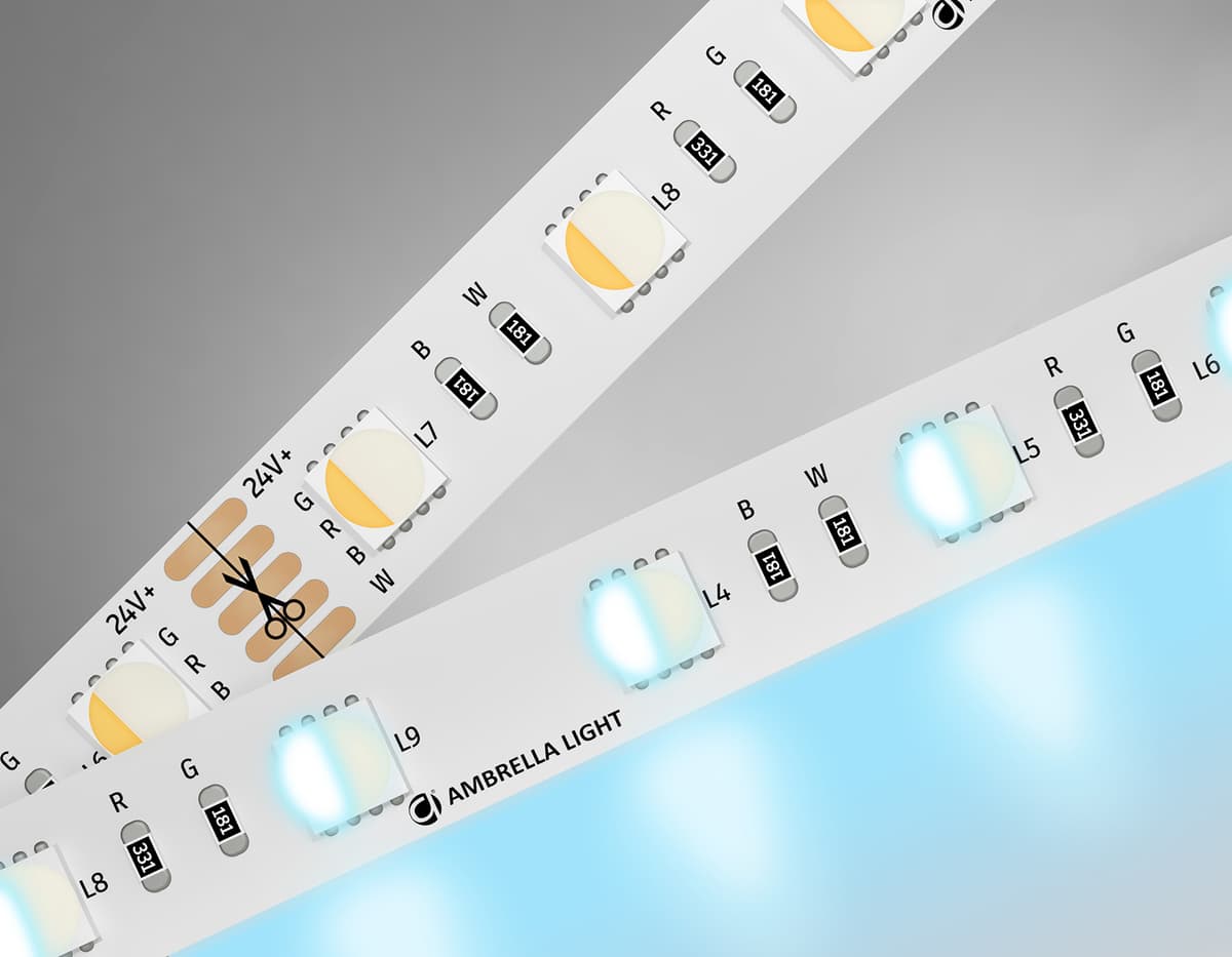 Светодиодная лента RGB с холодным белым светом GS4403 5050 60Led /10W m/ 24V IP20 RGBW+6500K 5m GS4403 5050 60Led/ 10W m/ 24V IP20 RGBW+6500K/ 5000*10*1.87mm (5 конт.) Ambrella Light 17