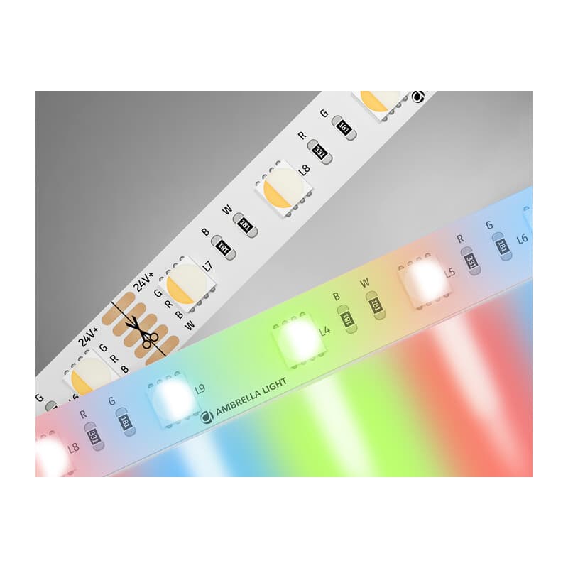 Светодиодная лента RGB с холодным белым светом GS4403 5050 60Led /10W m/ 24V IP20 RGBW+6500K 5m GS4403 5050 60Led/ 10W m/ 24V IP20 RGBW+6500K/ 5000*10*1.87mm (5 конт.) Ambrella Light 9