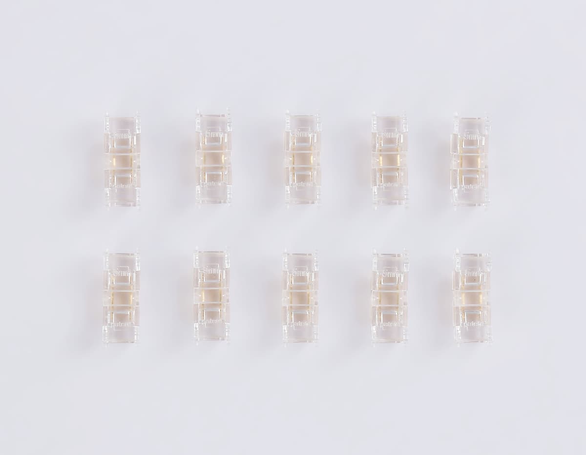 Соединитель прямой COB 12/24V для лент 5mm GS6341 (2 конт.) (10шт. в комплекте) GS6341 Соединитель прямой COB 12/24V для лент 5mm (2 конт.) (10шт) Ambrella Light 7