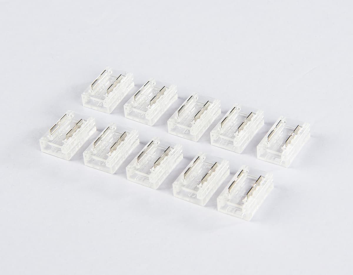 Соединитель прямой для светодиодной ленты COB 8mm 12/24V (2 конт.) GS6351 (10шт) GS6351 Соединитель прямой COB 12/24V для лент 8mm (2 конт.) (10шт) Ambrella Light 5