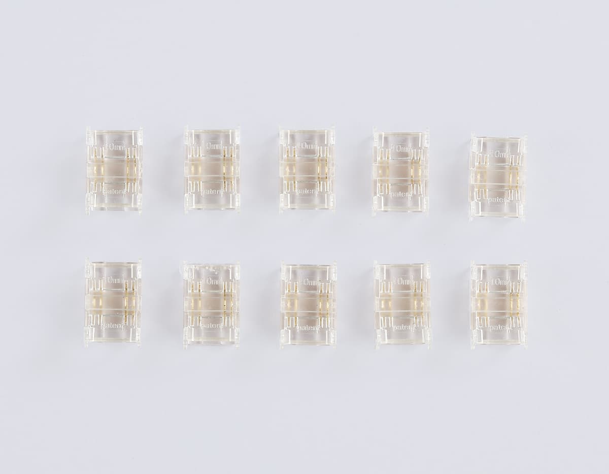 Соединитель прямой COB RGB 12/24V для лент 10mm GS6371 (4 конт.) (10шт. в комплекте) GS6371 Соединитель прямой COB RGB 12/24V для лент 10mm (4 конт.) (10шт) Ambrella Light 7
