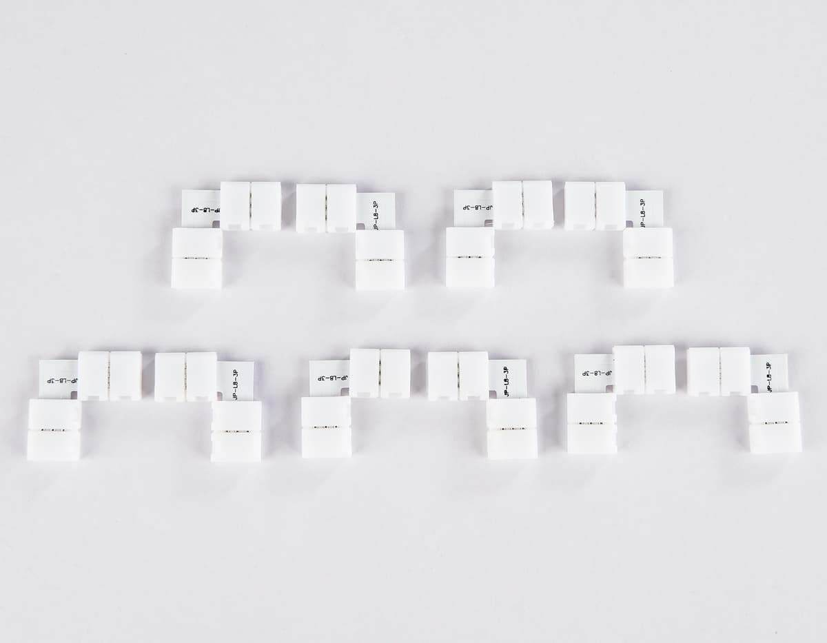 Соединитель угловой L для светодиодной ленты 2835 12/24V (3 конт.) GS6601 (10шт) GS6601 Соединитель угловой L 2835 12/24V (3 конт.) (10шт) Ambrella Light 10