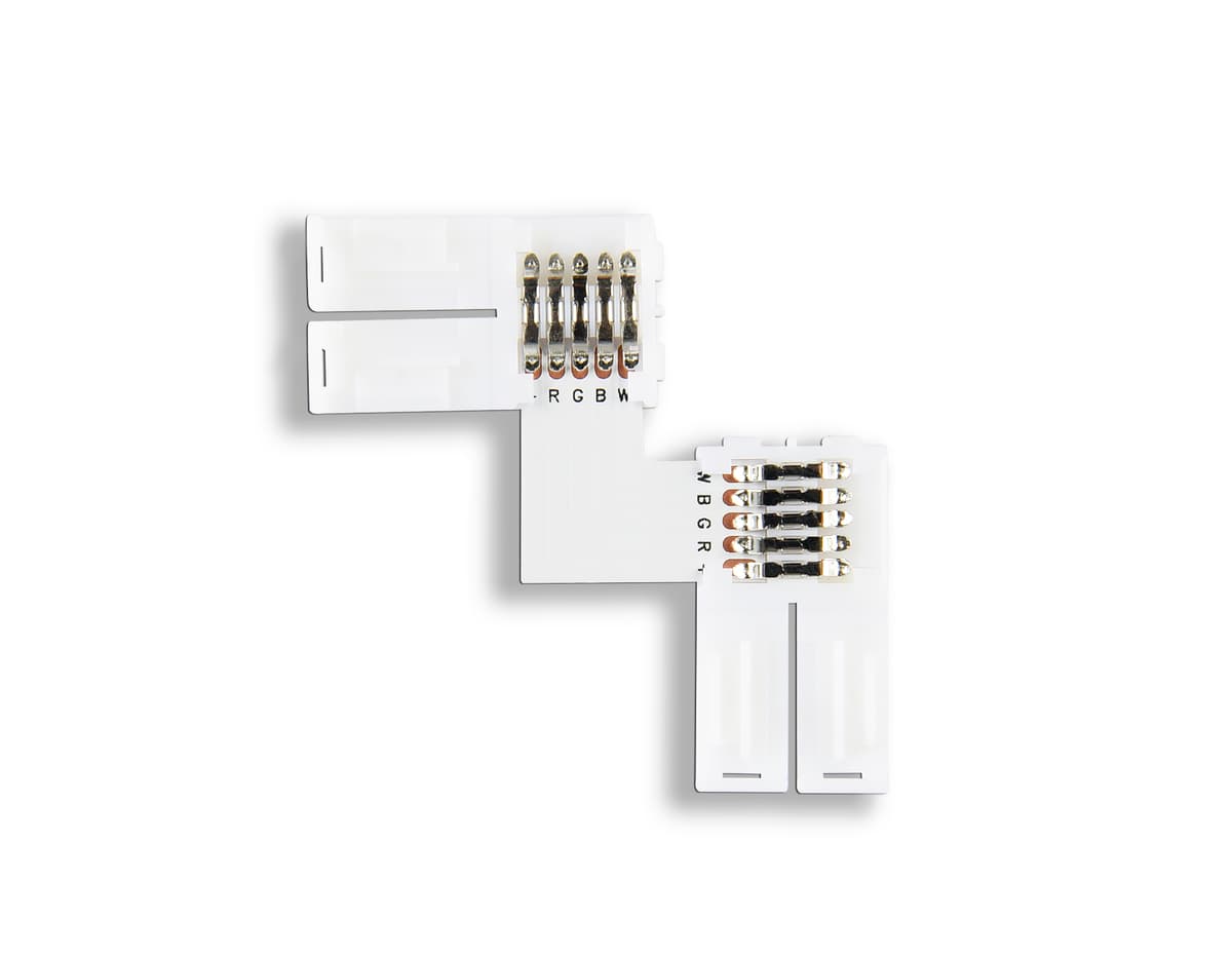 Соединитель угловой L для светодиодной ленты 5050 12/24V (5 конт.) GS6751 (10шт) GS6751 Соединитель угловой L 5050 12/24V (5 конт.) (10шт) Ambrella Light 6