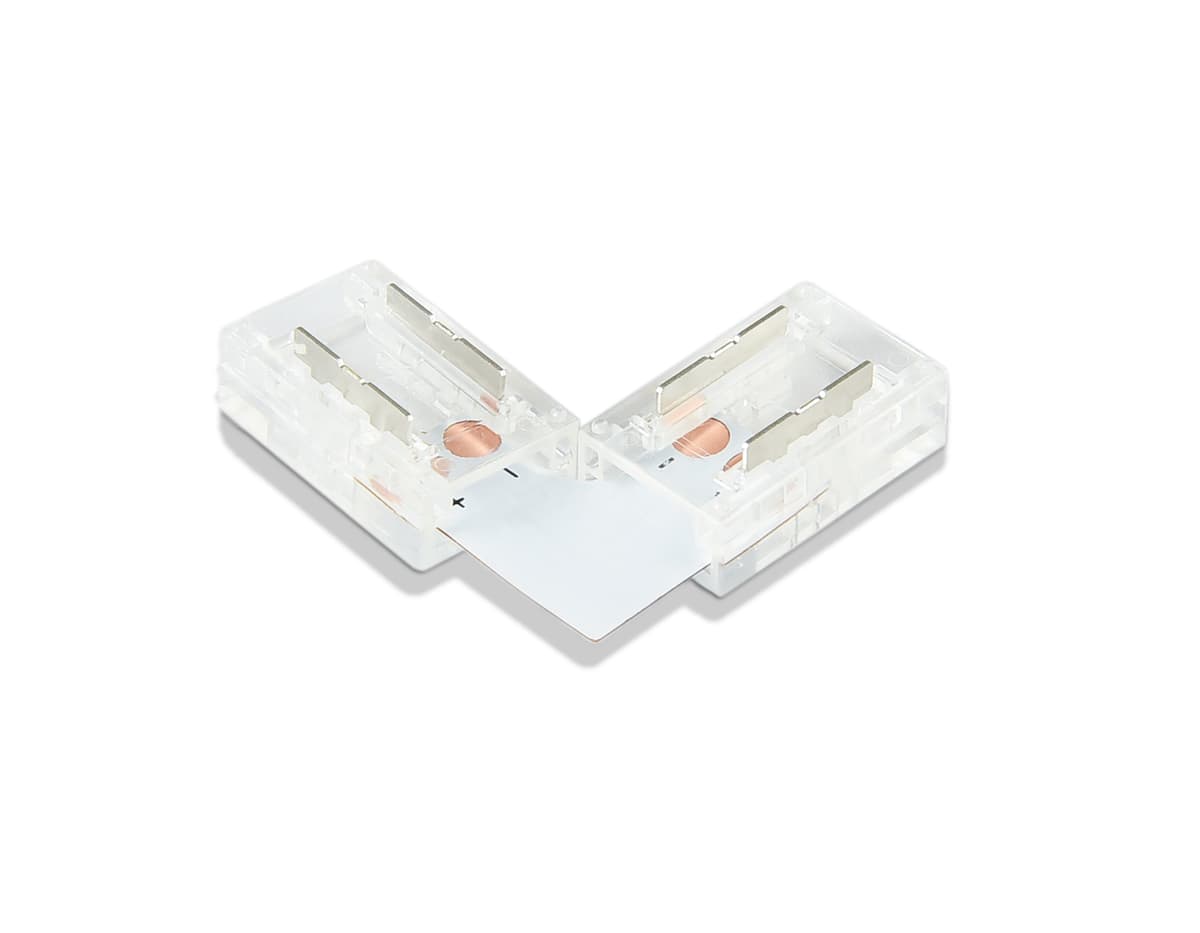 Соединитель угловой L для светодиодной ленты COB 8mm 12/24V (2 конт.) GS6851 (5шт) GS6851 Соединитель угловой L COB 12/24V для лент 8mm (2 конт.) (5шт) Ambrella Light 4